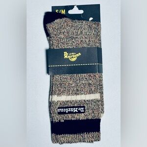 Dr. Martens Air Wair Marl Organic Cotton Blend Socks Adult S/M Beige Black NEW